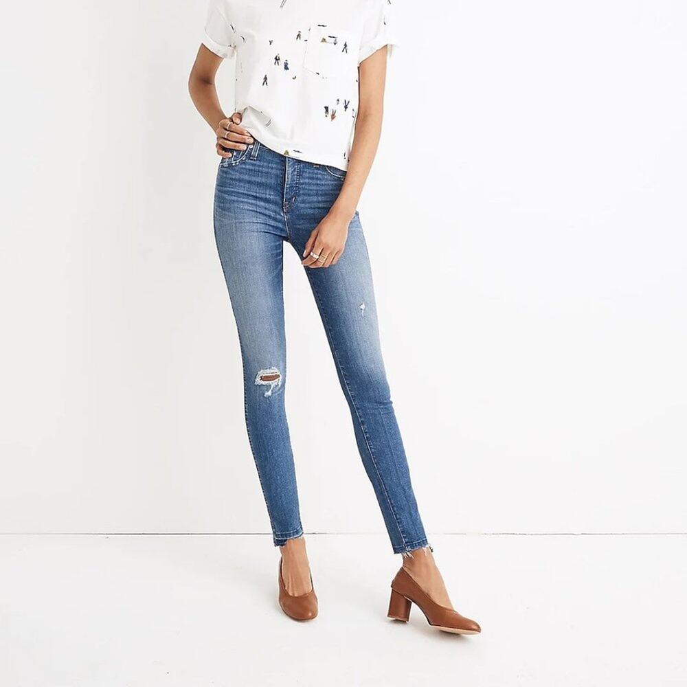 3 for 25$! Madewell Petite 10" High-Rise Skinny Jeans Drop Step-Hem Edit…